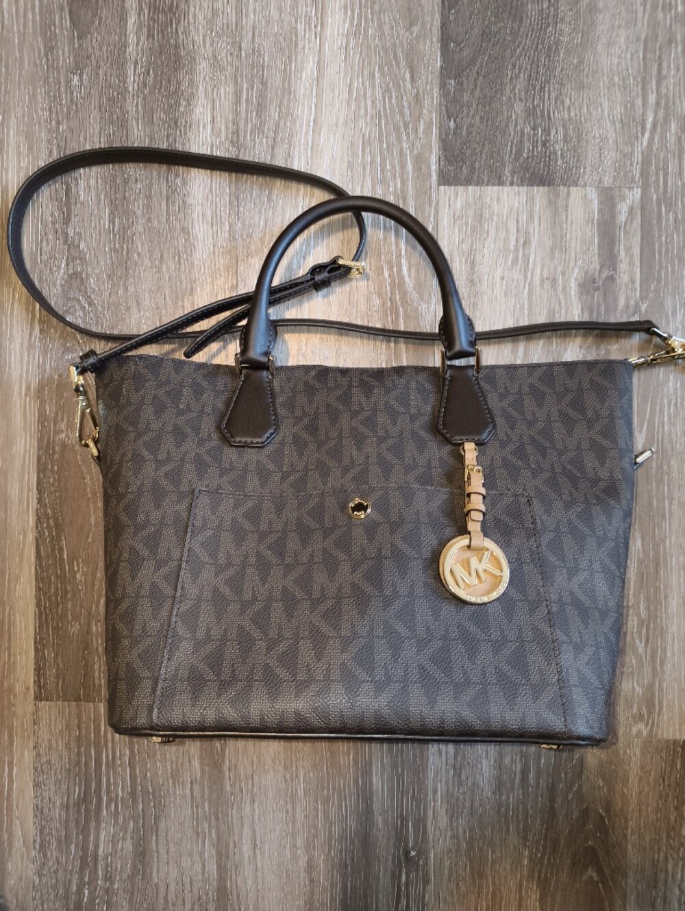 Michael Kors Greenwich Large Grab Bag Brown Monogram Tote